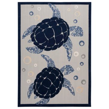 Nourison Aloha 3"6" x 5"6" Navy Blue Indoor/Outdoor Area Rug, , large