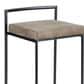 LumiSource Fuji 26" Stacker Counter Stool with Brown Cowboy Upholstery in Black (Set of 2), , large