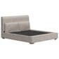 Millenium Cabalynn California King Oatmeal Upholstered Platform Panel Bed in Light Brown, , large