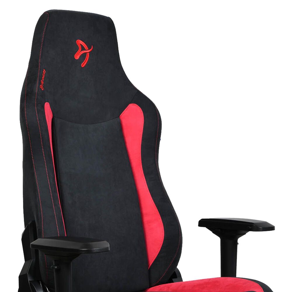 Arozzi Vernazza Supersoft Fabric Gaming Chair in Black and Red, , large