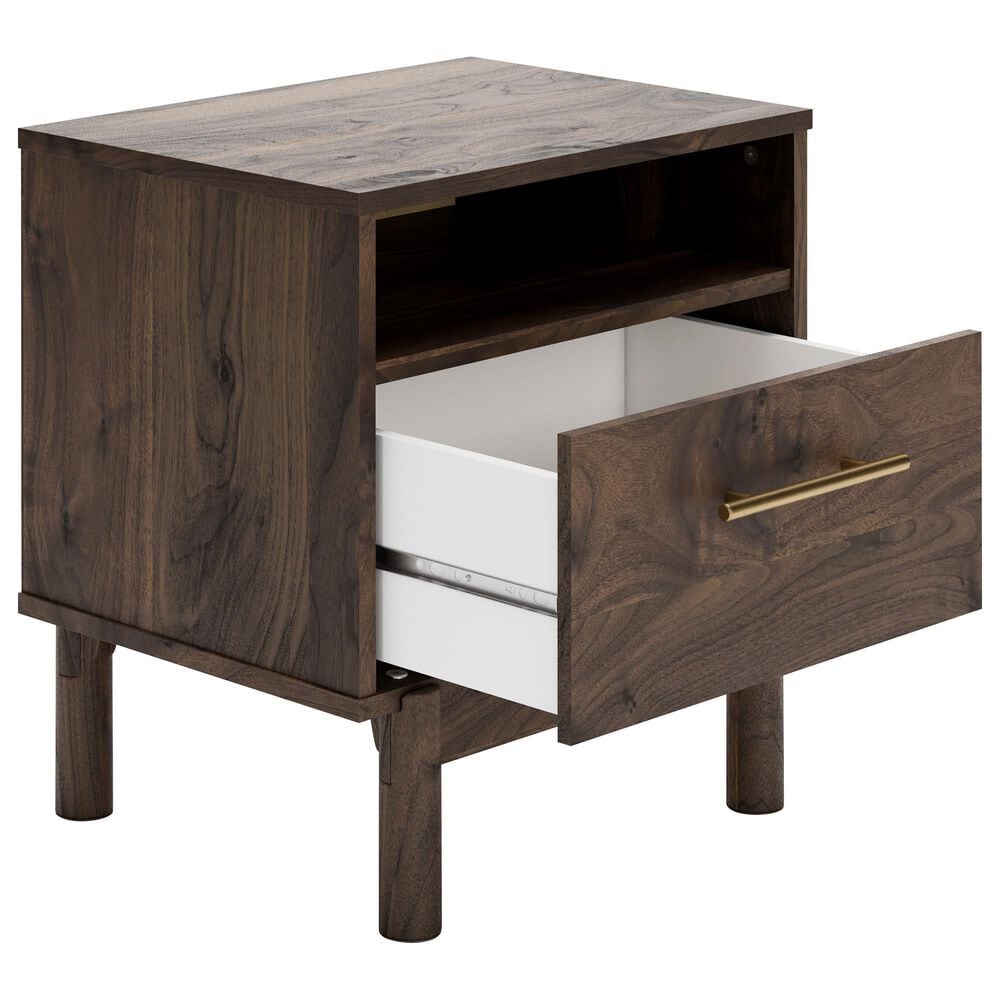 Ashley Calverson 1-Drawer Nightstand in Mocha, , large