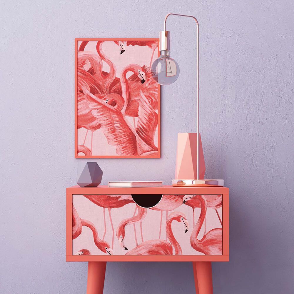 Tempaper Flamingo Cheeky Pink Peel and Stick Wallpaper, , large