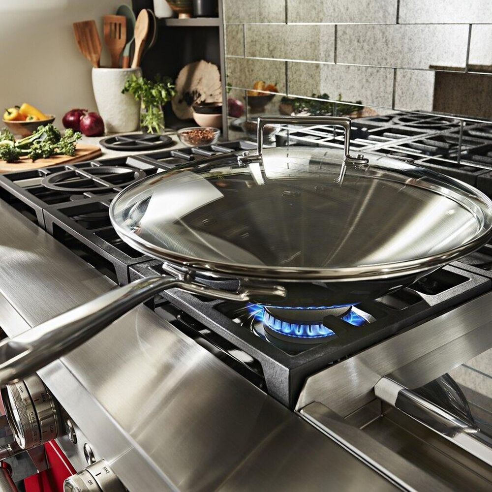 KitchenAid 48&quot; Professional Double Oven Dual Fuel Range in Passion Red, , large