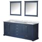 Lexora Home Dukes 80" Double Bathroom Vanity in Espresso with 2 cm White Carrara Marble Top, Rectangular Sinks and 30" Mirrors, , large