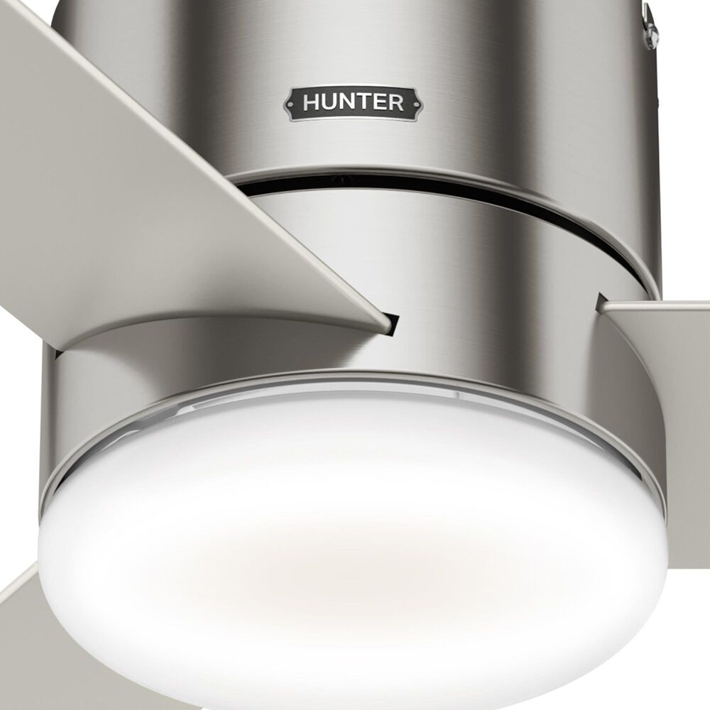 Hunter Minimus Low Profile 44&quot; Ceiling Fan with LED Light in Brushed Nickel, , large