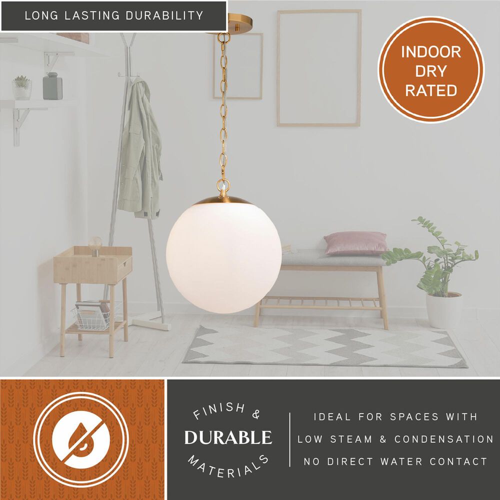 Vaxcel International Co. Ltd. Linden 1-Light Pendant in Muted Brass, , large