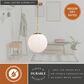 Vaxcel International Co. Ltd. Linden 1-Light Pendant in Muted Brass, , large