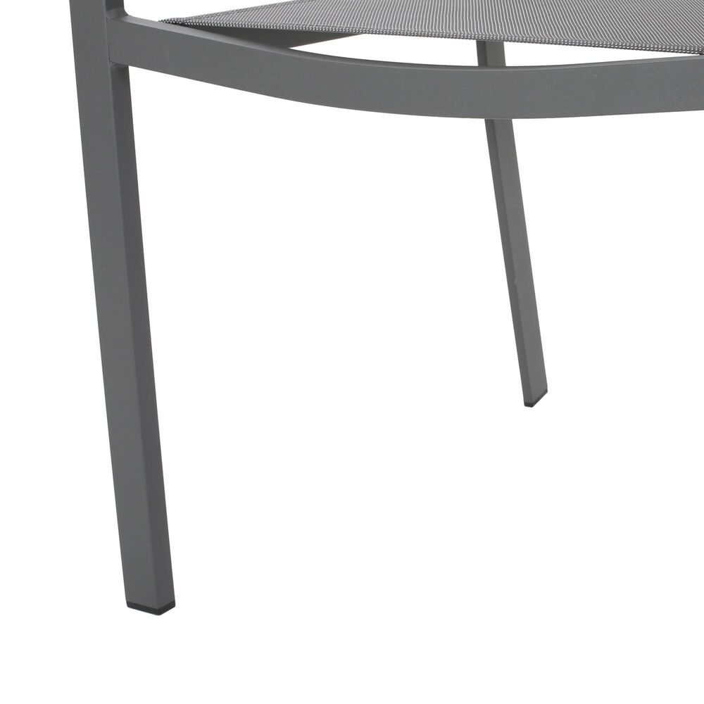 Hearth and Haven Outdoor Modern Aluminum Dining Chair with Mesh Seat in Dark Gray &#40;Set of 2&#41;, , large