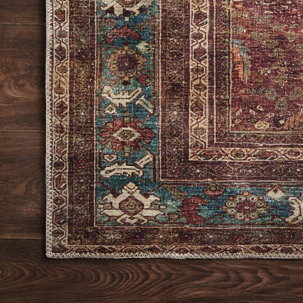 Loloi II Layla LAY-01 2&#39;6&quot; x 9&#39;6&quot; Brick and Blue Runner, , large