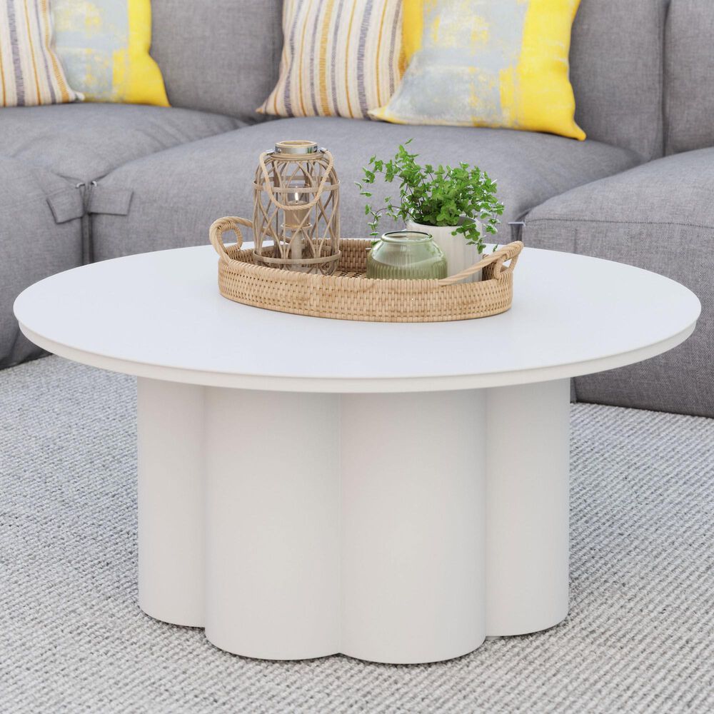 Zuo Modern Palmier Patio Coffee Table in White, , large