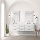 Lexora Home Castor 72" Double Bathroom Vanity in White with 2 cm White Cultured Marble Top and Rectangular Sinks, , large