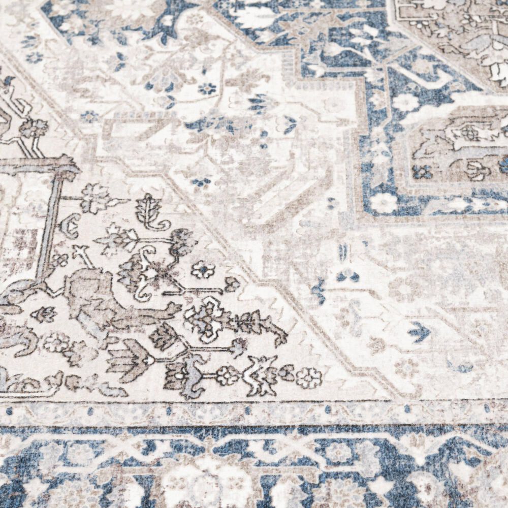 Central Oriental Trisha Yearwood Belmont Jabari 5&#39; x 7&#39; Tan and Dark Blue Area Rug, , large