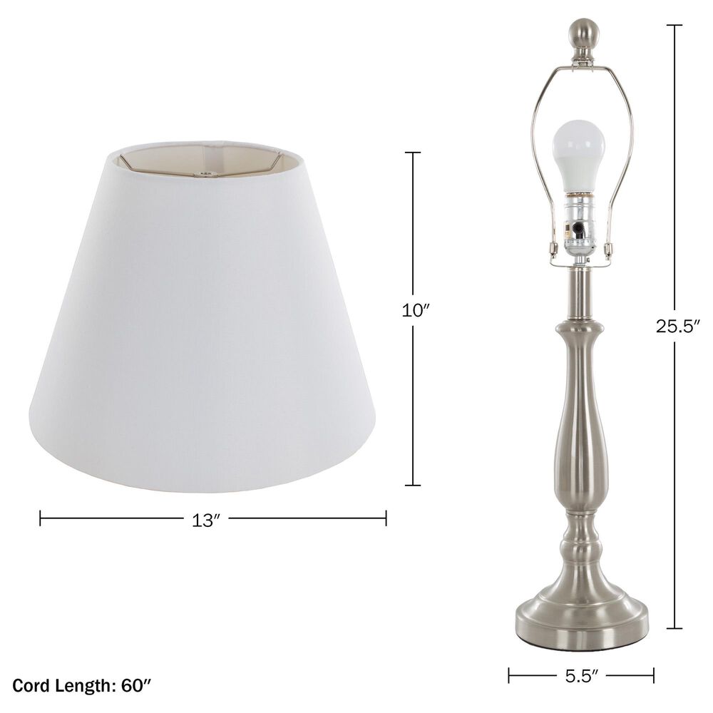 Timberlake Traditional Table Lamp in Brushed Steel (Set of 2), , large