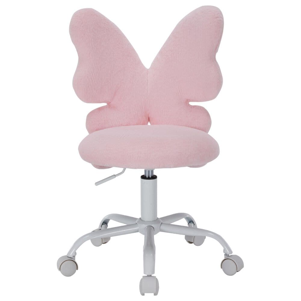 Impressions Vanity Kids' Alexia Swivel Vanity Chair with Pink Cushion in Silver, , large
