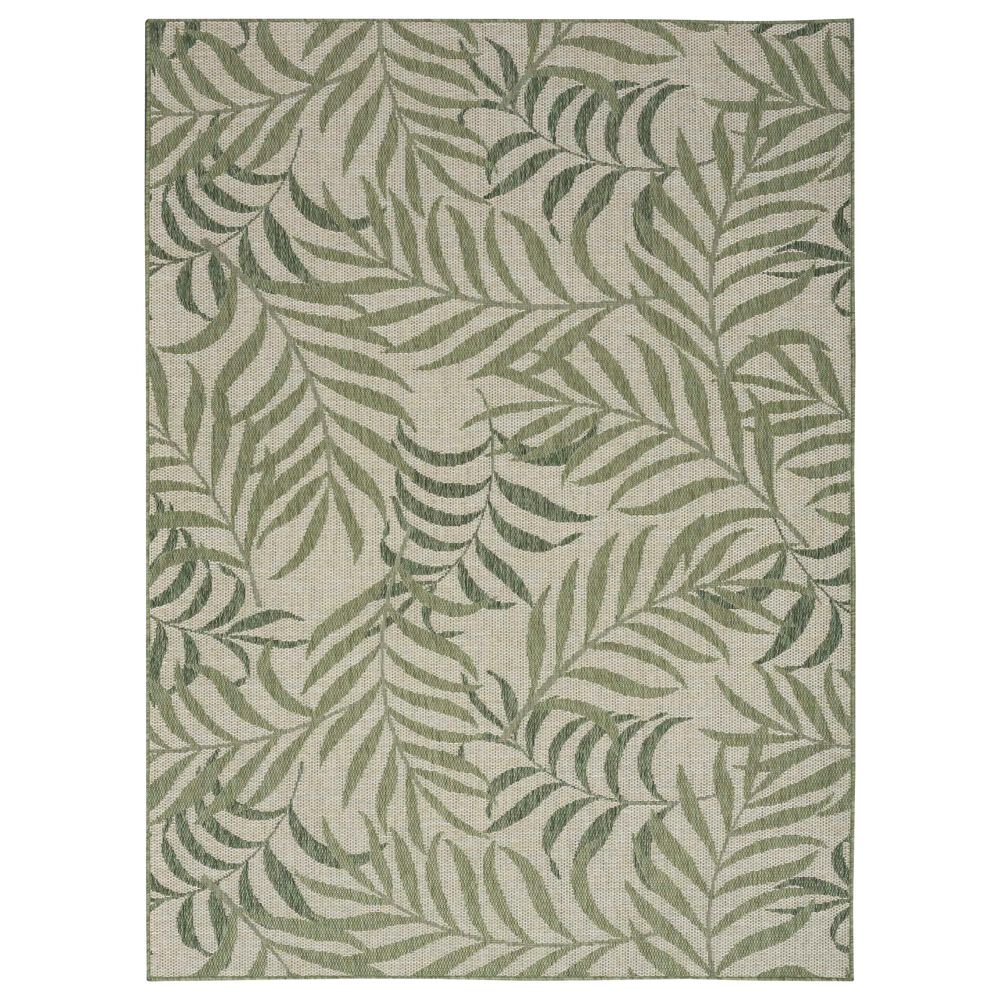 Nourison Garden Oasis GOA01 Ivory and Green 6&#39; x 9&#39; Indoor/Outdoor Area Rug, , large