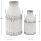Maple and Jade 2-Piece Decorative Vase Set with Curved Handles in Galvanized White and Silver, , large