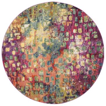 Safavieh Monaco MNC225D-5R 5" Round Pink/Multi Area Rug, , large