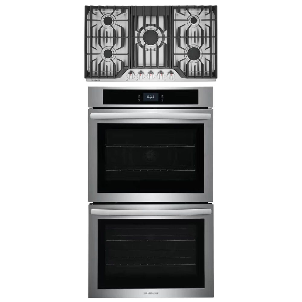 Frigidaire 2-Piece Kitchen Package with 30&quot; Double Electric Wall Oven and 36&quot; Gas Cooktop in Stainless Steel, , large