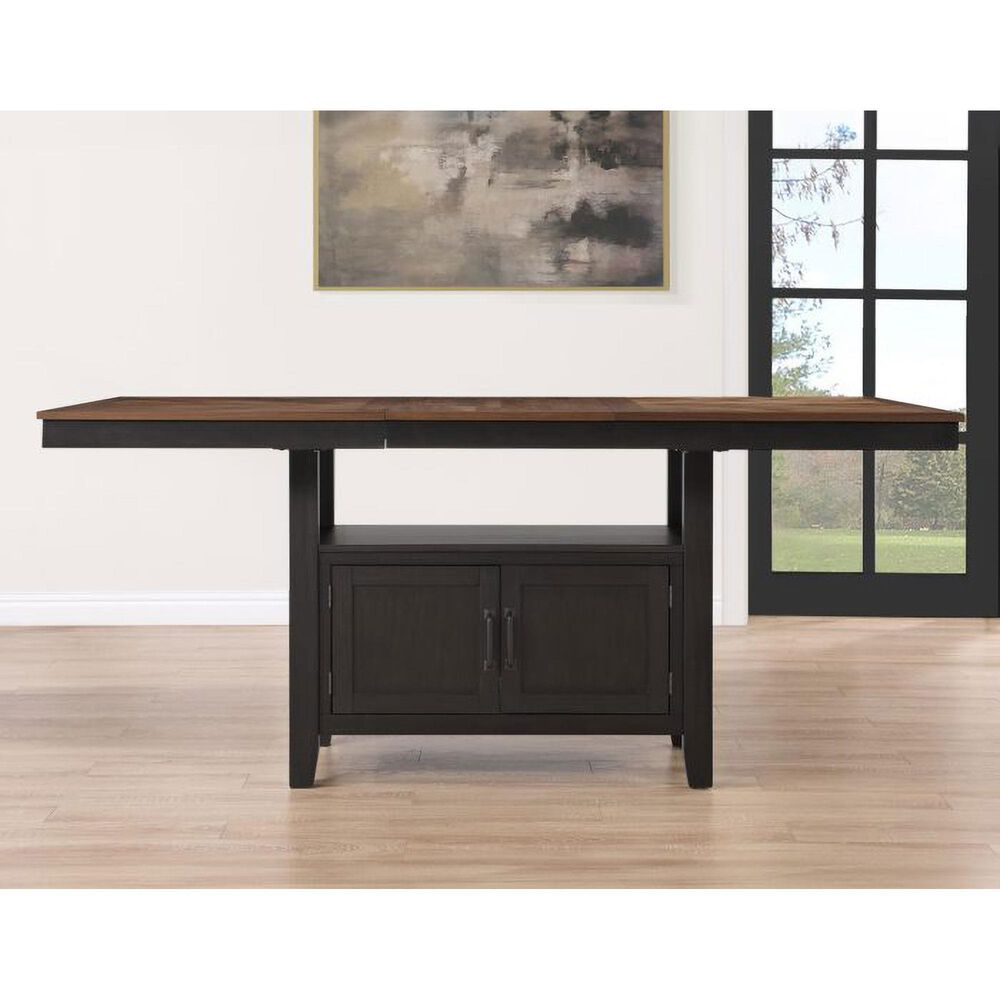 Steve Silver Co. Bermuda Storage Counter Height Table in Black and Dark Acacia - Table Only, , large