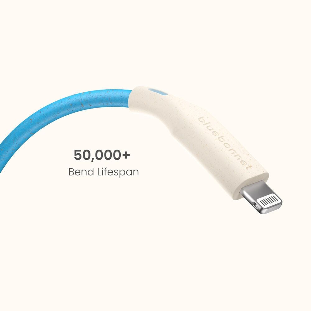 Bluebonnet Cases 4&#39; Cable USB-C to Lightning Phone Charger in Blue, , large