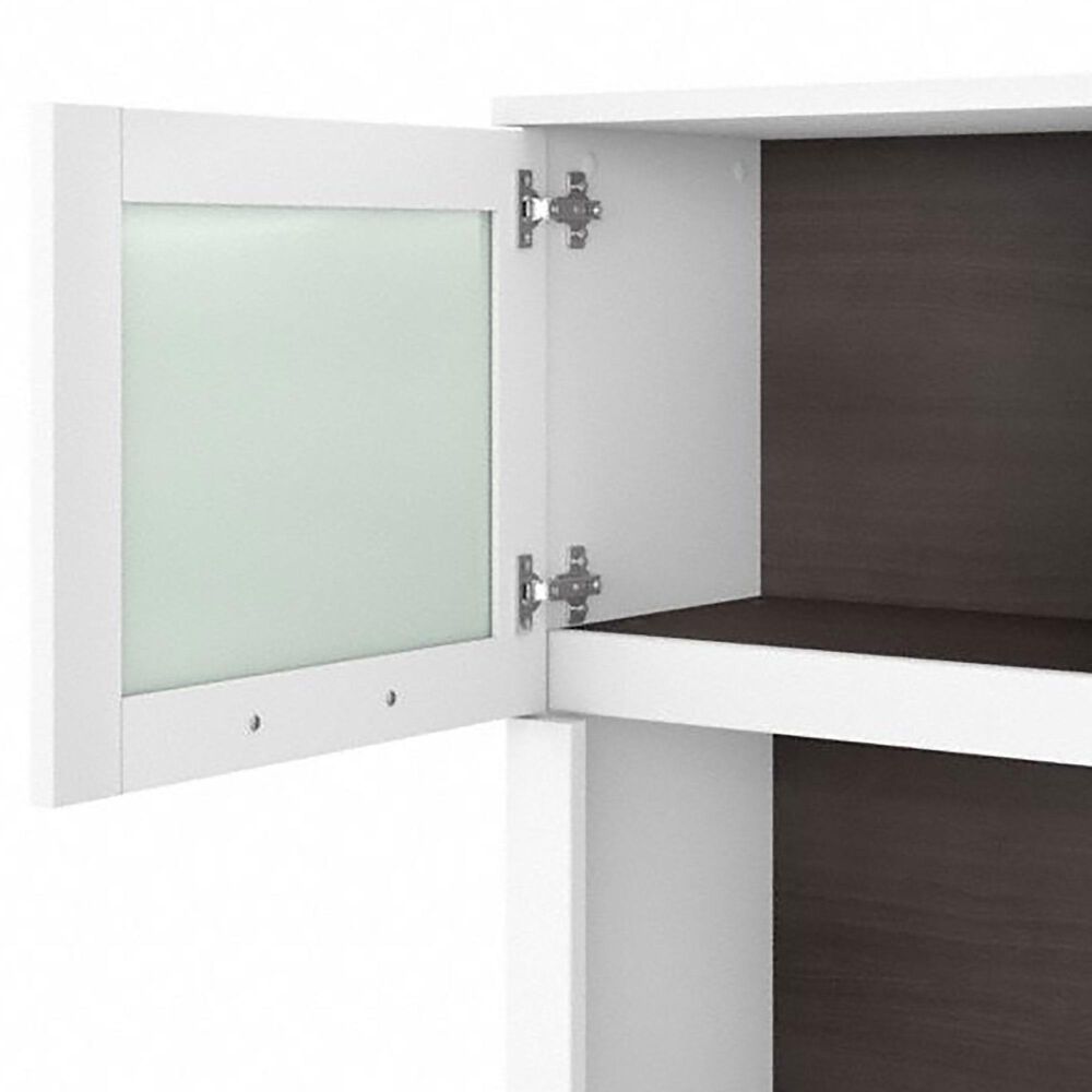 Bush Somerset 72&quot; L-Shaped Desk with Hutch in Storm Gray and White, , large