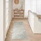 Nourison Pure Angles Ivory and Blue 2"3" x 7"6" Runner, , large