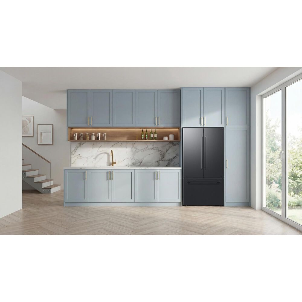 Samsung Bespoke AI 30 Cu. Ft. French Door Refrigerator with Zero Clearance Fit and In-Door Tall Water Dispenser in Matte Black Steel, , large