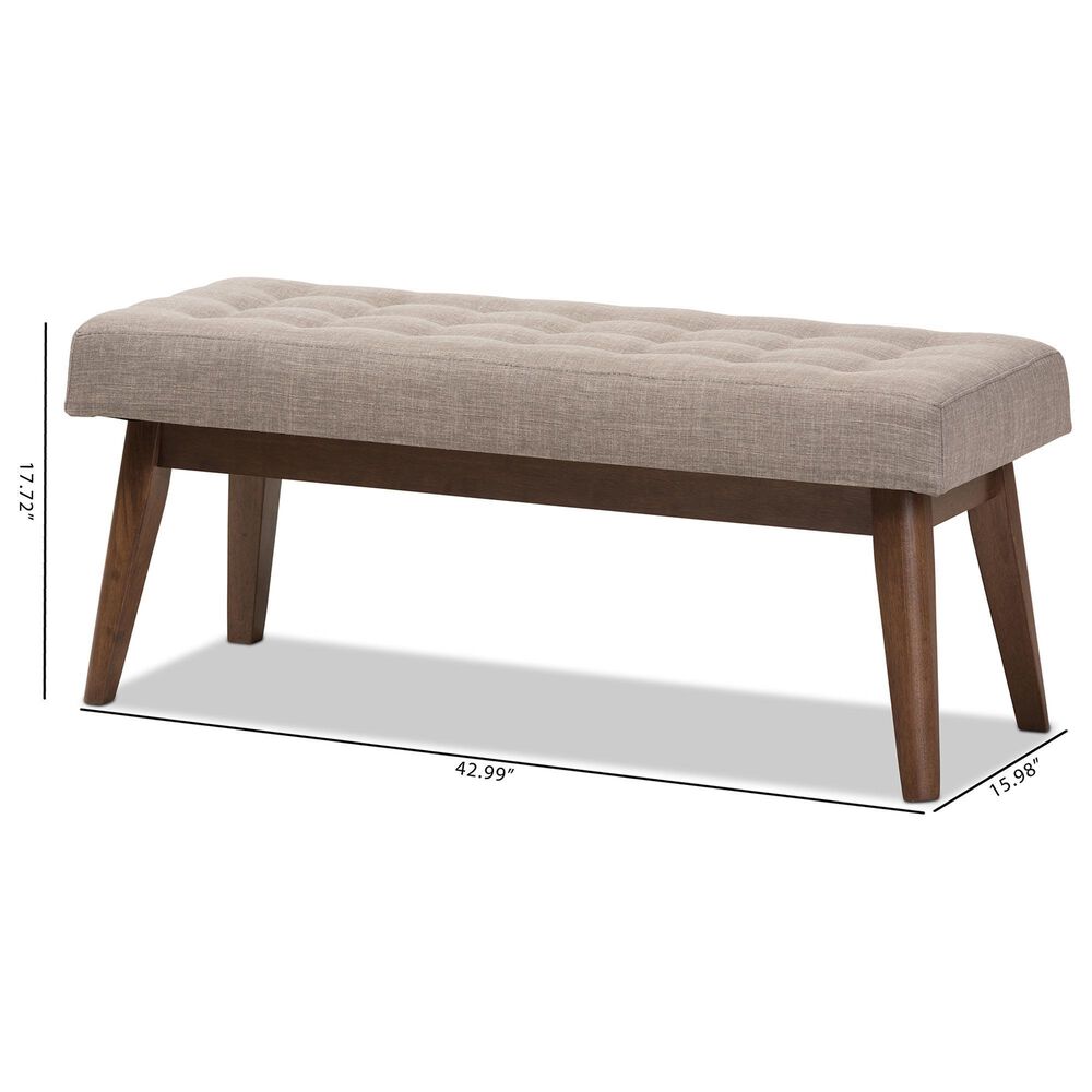 Baxton Studio Elia Bench in Light Grey, , large