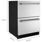 KitchenAid 4.44 Cu. Ft. Undercounter Double-Drawer Refrigerator in Black and Stainless Steel, , large