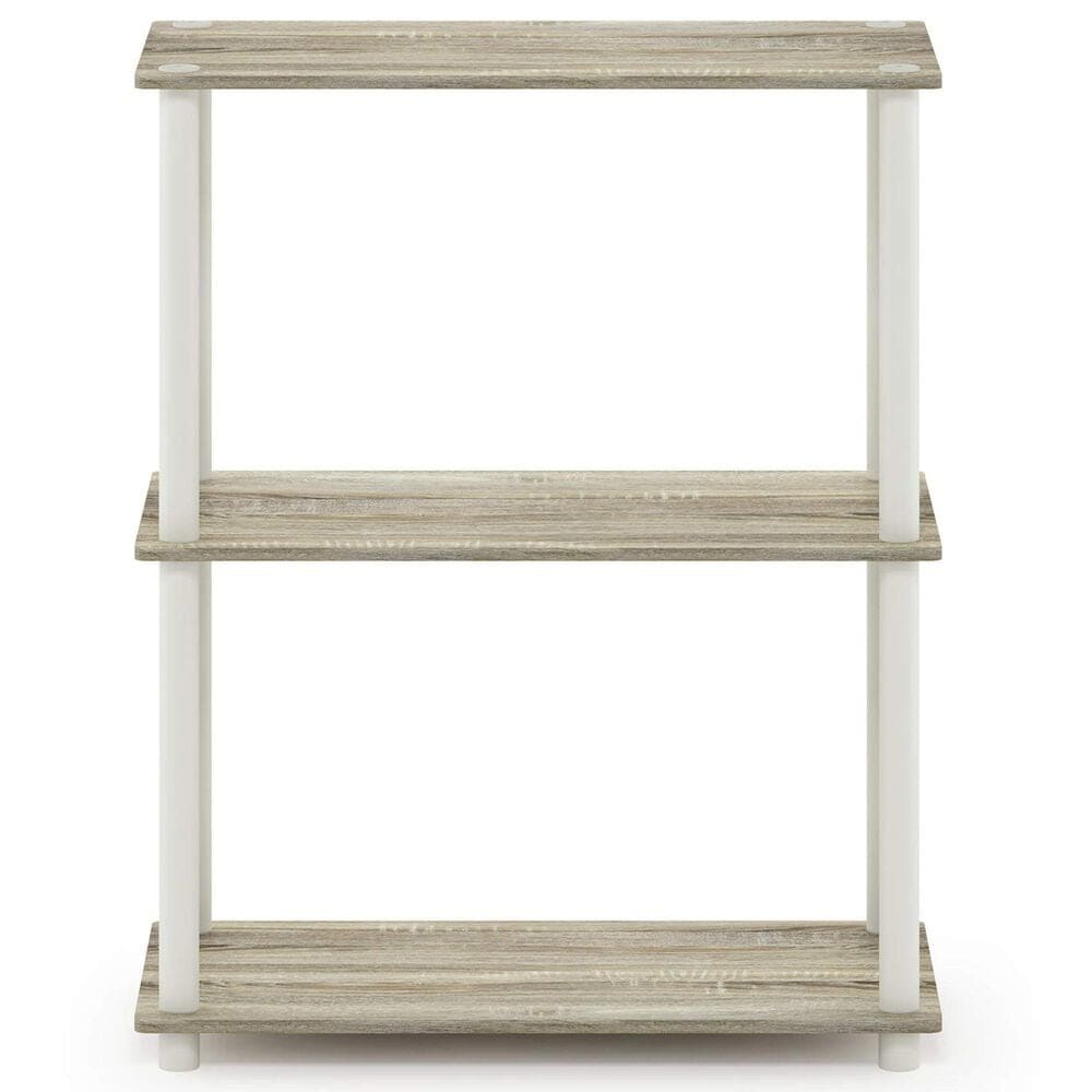 HOMLUX 3-Tier Compact Open Storage Bookshelf in Sonoma Oak and White, , large