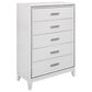 Global Furniture USA Lily 5-Drawer Chest in White and Glitter, , large