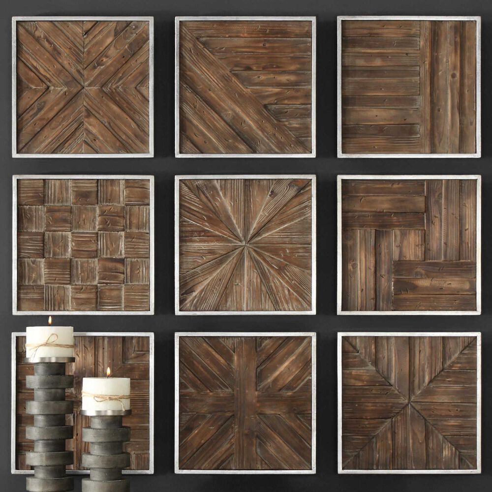 Uttermost Bryndle Wood Squares (Set of 9), , large