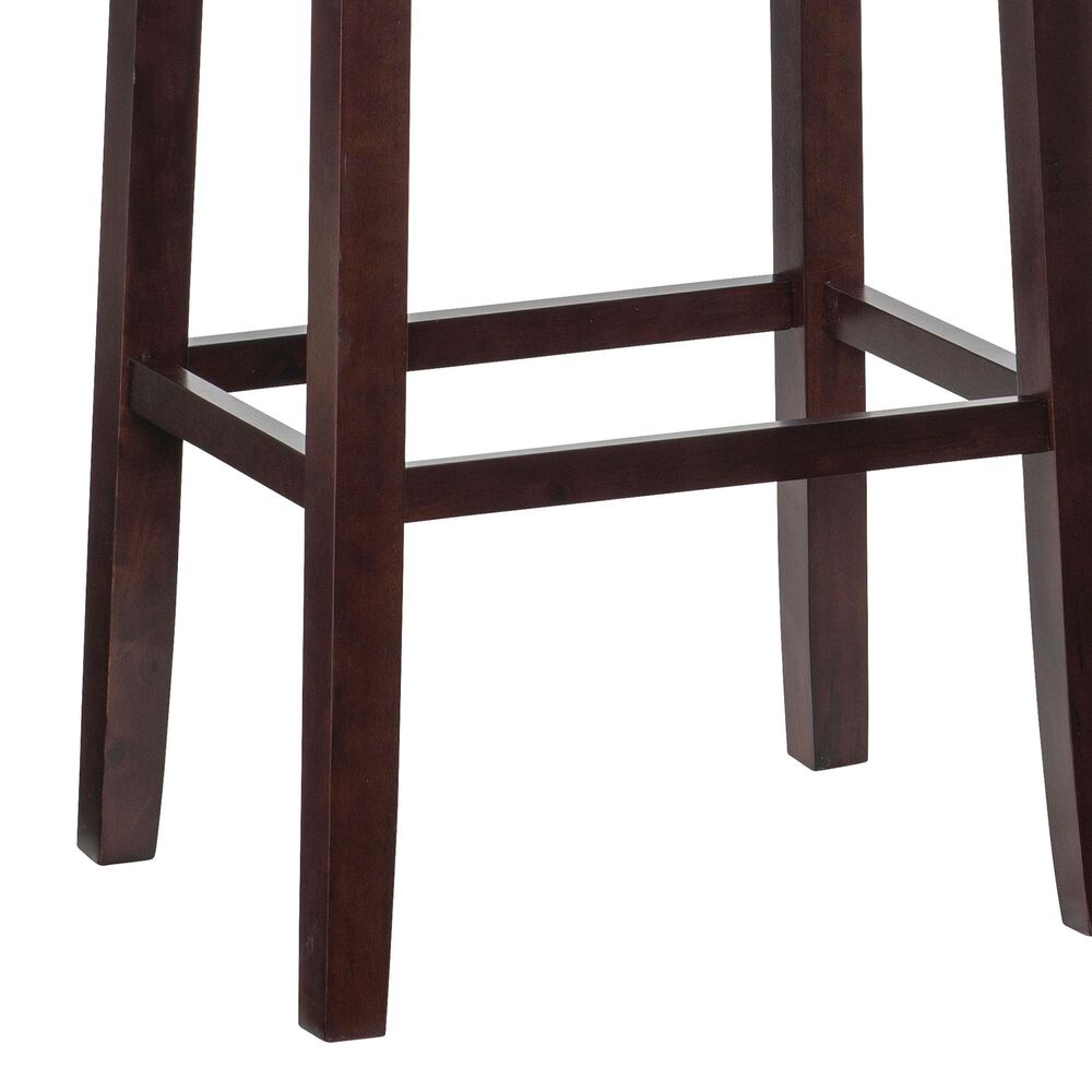 Linon Home Decor Claridge Bar Stool with Cognac Cushion in Dark Brown, , large