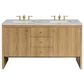 James Martin Vanities Hudson 60" Double Bathroom Vanity in Light Natural Oak with 3 cm Eternal Jasmine Pearl Silestone Top, Rectangular Sinks and FreePower Wireless Charger, , large
