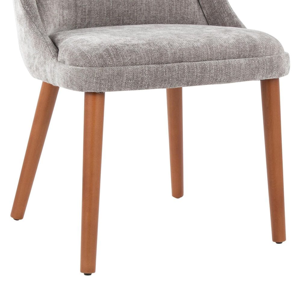 Lumisource Rina Side Chair with Grey Cushion in Walnut (Set of 2), , large