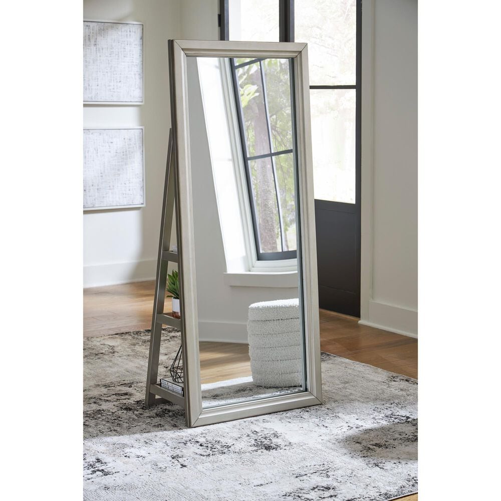 Ashley Evesen Floor Standing Mirror with Shelves in Champagne, , large