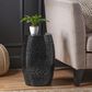 Hearth and Haven Ruby Outdoor Barrel End Table with Lace-Cut Design in Black, , large