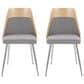 Lumisource Anabelle Side Chair with Grey Cushion in Chrome and Natural (Set of 2), , large