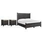 Nicolette Home Plum Creek King Panel Bed with Two Nightstands in Ravenwood Black, , large