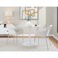 LumiSource Pebble Modern Table with White Metal Base and White Marble Veneer Table Top by LumiSource, , large