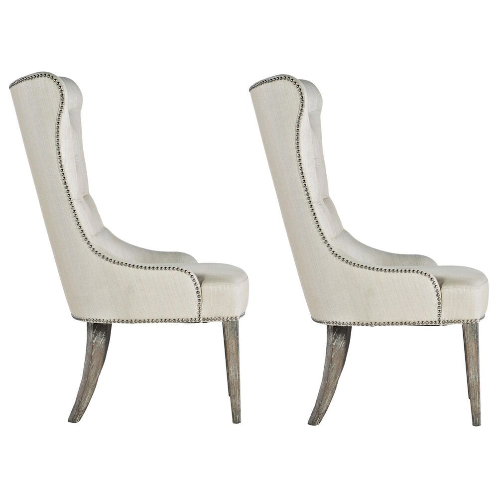 Hooker Furniture Sanctuary Side Chair in White and Gray &#40;Set of 2&#41;, , large