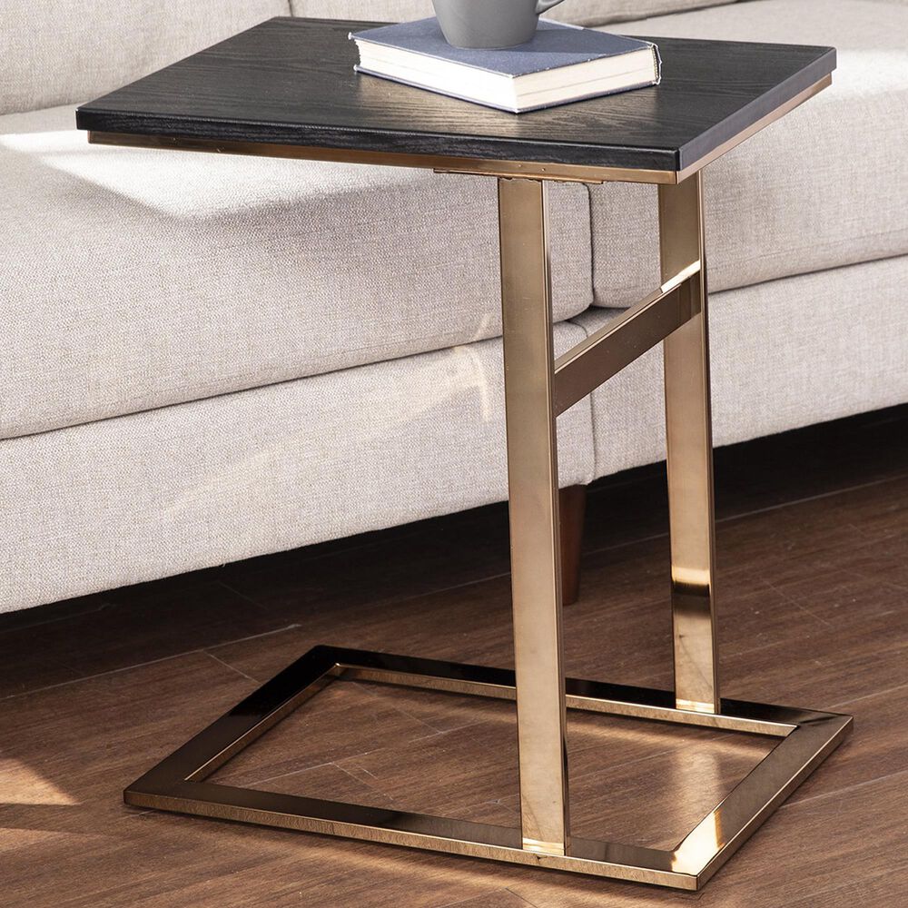 Southern Enterprises Rindland C-Table in Black and Champagne, , large