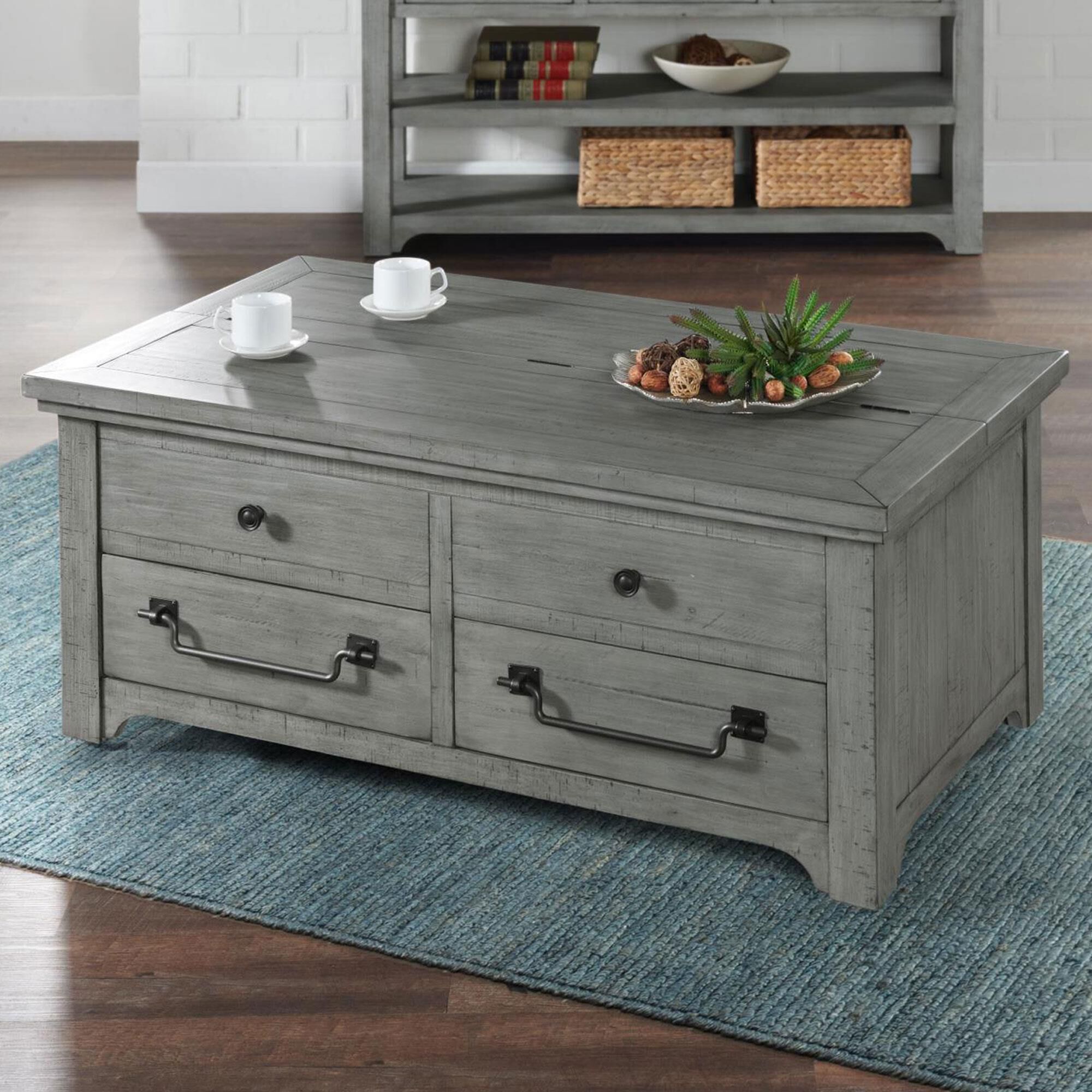 Lift top shop trunk coffee table