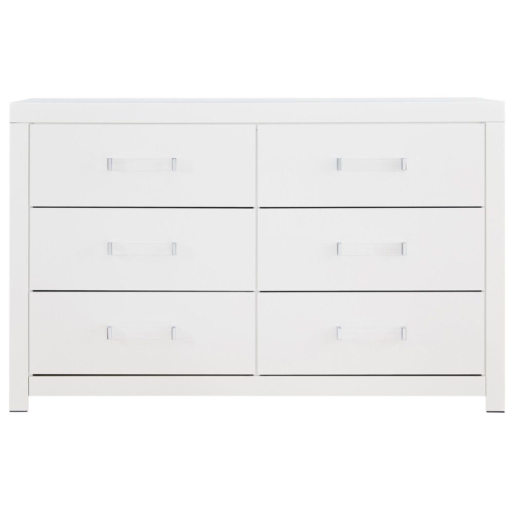 Ashley Maeling 6 DrawerDresser and Mirror in Matte White, , large