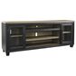 Ashley Foyland 83" TV Stand with Electric Fireplace in Black and Brown, , large