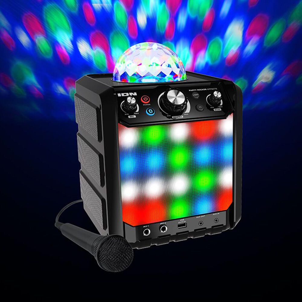 Ion Party Rocker Effects Bluetooth Speaker and Microphone in Black, , large