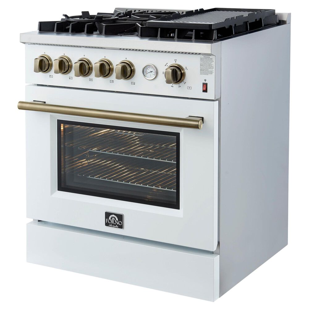 Forno Giovanni 30" Freestanding Gas Range in White, , large