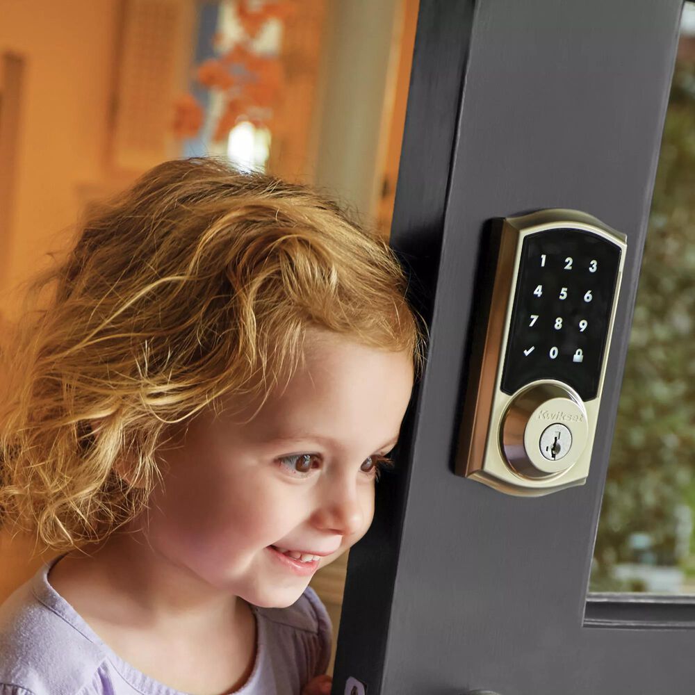Kwikset SmartCode 916 Traditional Smart Touchscreen Electronic Deadbolt Door Lock with Z-Wave Technology in Satin Nickel, , large