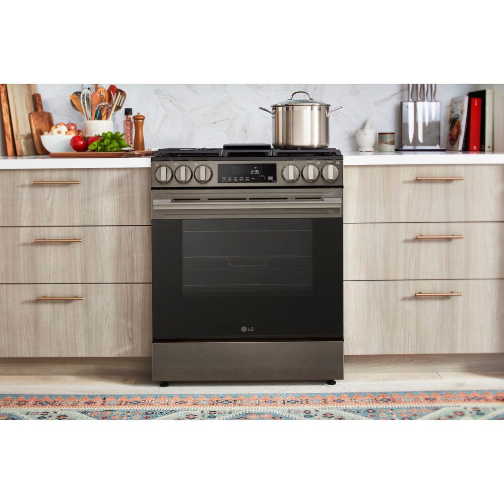 LG 5.8 Cu. Ft. Slide-in Gas Range in PrintProof Black Stainless Steel, , large