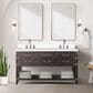 Lexora Home Norwalk 60" Double Bathroom Vanity in Brown Oak with White Cultured Marble Top  and Rectangle Sink, , large